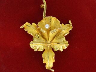 Gouden broche met parel