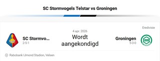 4x Bussinessseats kaarten Telstar – FC Groningen, Inclusief ontvangst