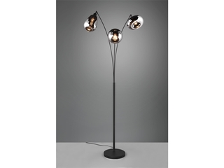 Trio Lumina Vloerlamp Zwart ecxl. 3x E14 28W Voetschakelaar Verchroomd
