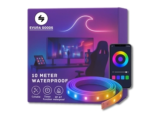 Evura Goods Led strip 10 meter Waterproof IP65 RGB met afstandsbedieni