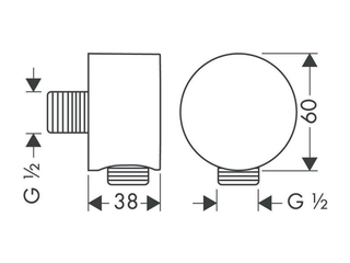 Hansgrohe Axor Starck Slangaansluiting 1/2 inch Chroom