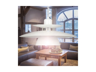 Eglo Brenda Hanglamp 1 Lichts 430mm. Wit  Chroom