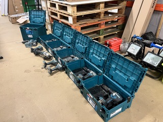 10x Bouwgereedschap/boormachines, 6x m-box Makita