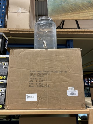 2x Drankdispenser van dikwandig glas met tapkraan Zoomyo