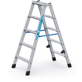 Geribbelde staande sportladder 2 x 5 treden Zarges, Nova B 42465