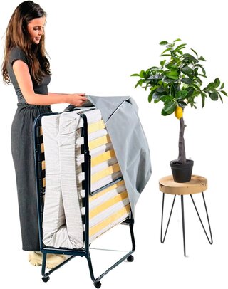 Luxe opklapbed/vouwbed met matras 90×200 cm Troonz