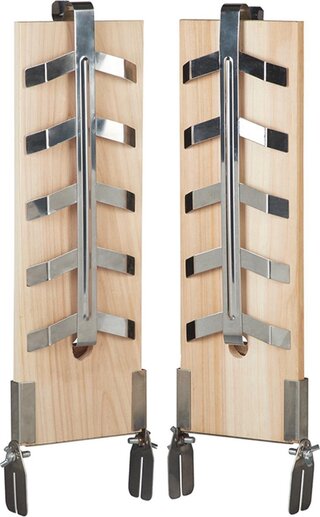 8x Set van 2 barbecue rookplanken met rvs klemmen Meateor