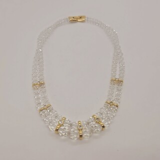 Pierre Balmain goldplated collier met steentjes