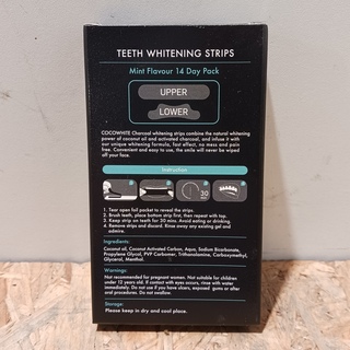 Partij charcoal teeth whitening strips, Cocowhite, mint flavour