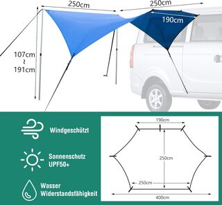 Luifel voor de auto/autoluifel Peak power