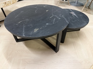 Marmeren Salontafelset – Nero Marquina Richfield, Zwart, 2025