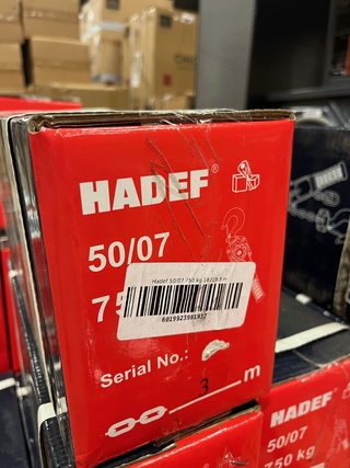 2x 50/07 750kg 3m rateltakel met certificaat, HADEF Professional