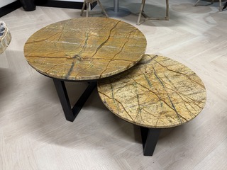 Marmeren Salontafelset – Italian Brown Richfield, Bruin, 2025