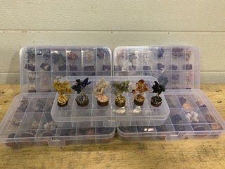 Ca. 60x Edelstenen boompjes diverse soorten