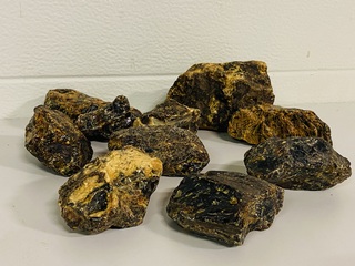 Ca. 10x Blauwe Amber ruwe stukken