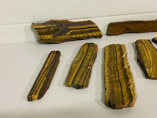 8x Tijgeroog gepolijste plakken