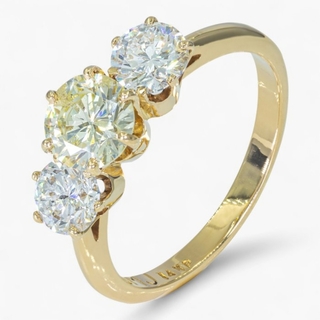 Exclusieve 14K Geelgouden Ring | Natuurlijke Diamanten | 1.80ct | (F–G