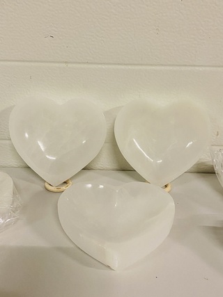 6x Seleniet schalen hartvorm, wit