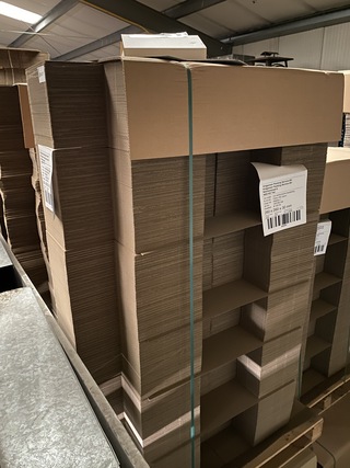 Pallet ca. 1200 stansdoos 260x260x30mm, wit