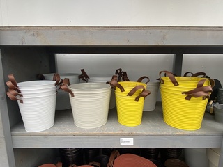 Partij diverse zinkenbloempotten