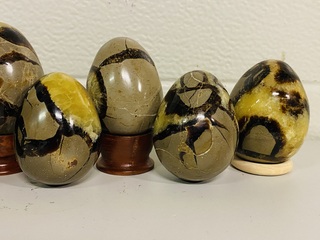 7x Septariekwarts eieren