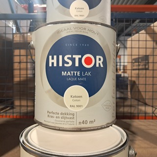 6 x 2,5 Liter Matte lak Histor, RAL 9001