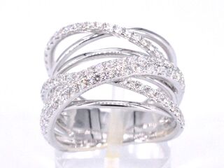 Witgouden design ring met diamanten