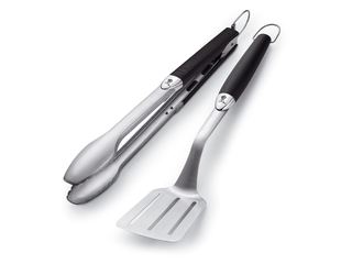 Weber Premium barbecuekookgerei  roestvrij staal  2 stuks  Zwart