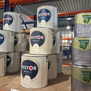 6 x 2,5 Liter Matte lak Histor, RAL 9001