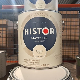 6 x 2,5 Liter Matte lak Histor, RAL 9001