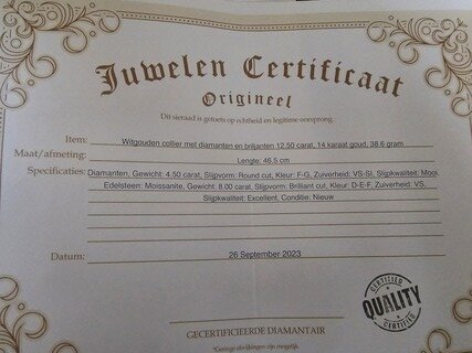 Witgouden Collier met diamanten en briljanten 12.50 karaat, 14 karaat