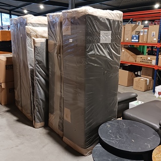 Boxspring incl. opbergfunctie 180x200 grijs, 2025