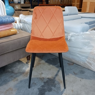 4x velvet stoel ruit bruin/oranje, 2025