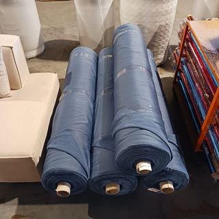 4x Rol gordijnstof, Robuuste Velours, staalblauw