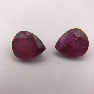 2x Robijn, Edelsteen, Rood