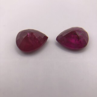2x Robijn, Edelsteen, Rood
