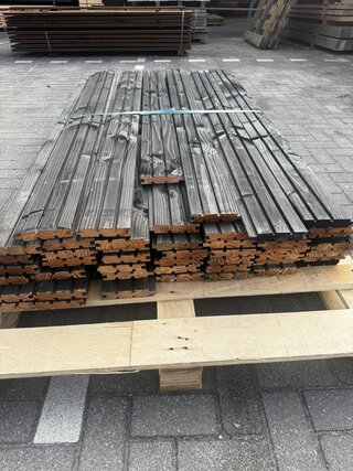 Ca. 48x Douglas triple profiel | dubbelzijdig | Zwart , 2,7 x 14 x 180