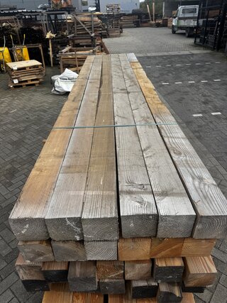 Ca. 12x Douglas paal | fijnbezaagd , 15 x 15 x 400 cm