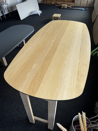 Deens ovaal tafelblad eiken , 220x100 cm