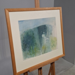 Aquarel, G. De Ruiter, Landschap, 1970
