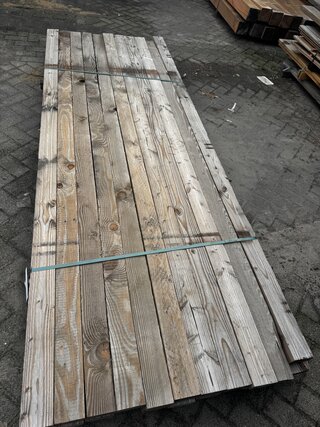 Ca. 22x Douglas balk  | licht vergrijsd , 5 x 10 x 300 cm