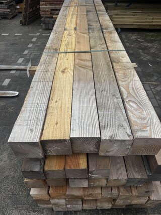 5x Douglas paal | fijnbezaagd , 15 x 15 x 400 cm