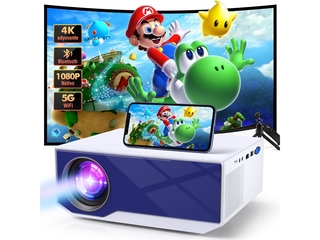 Wielio Mini Beamer WiFi Bluetooth Mini Outdoor/Home Video Native 1080P