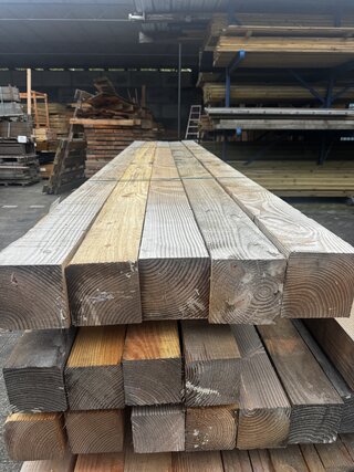 5x Douglas paal | fijnbezaagd , 15 x 15 x 400 cm