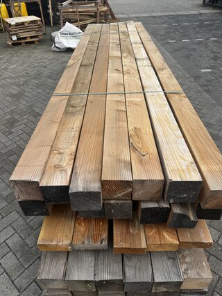 13x 400 cm , 1x 300 cm Douglas paal |geschaafd , 14 x 14 x 400 cm