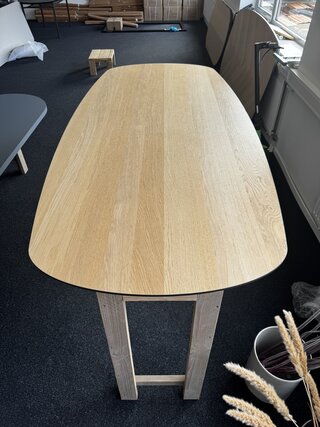 Deens ovaal tafelblad eiken , 220x100 cm