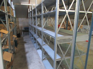 Metalen legbordstelling Dexion, breedvakstelling, chroom