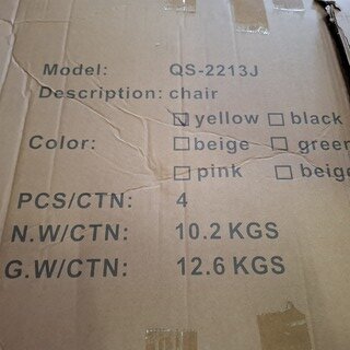 4x Velvet eetkamerstoel (set van 4 stuks), Yellow, 2025