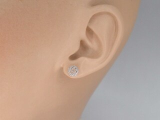 Witgouden oorbellen met natuurlijke roze en witte diamant