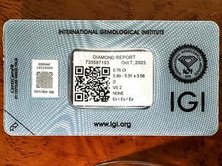 Diamant – 0.76 carat natuurlijke Starcut Briljant geslepen diamant (ge